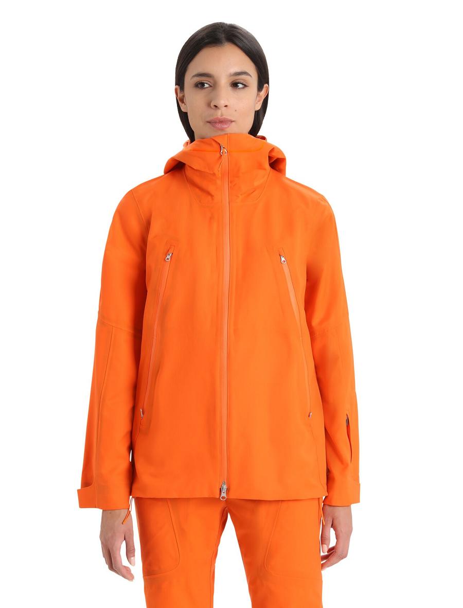 Kurtka Icebreaker Shell+™ Merino Zakapturzony Damskie Pomarańczowe | PL 1294CTVE